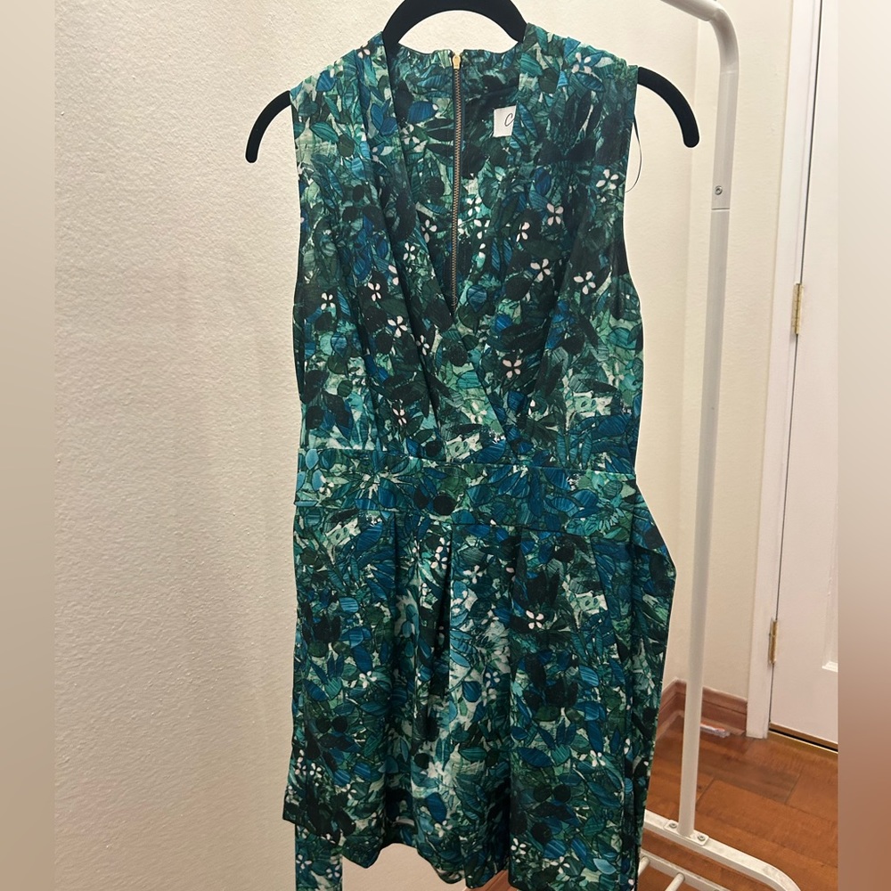 Green floral romper